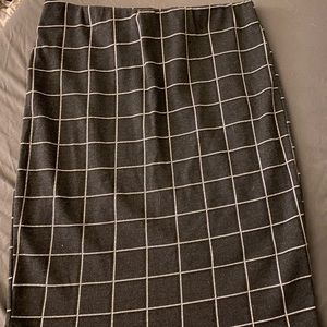 checker pencil skirt
